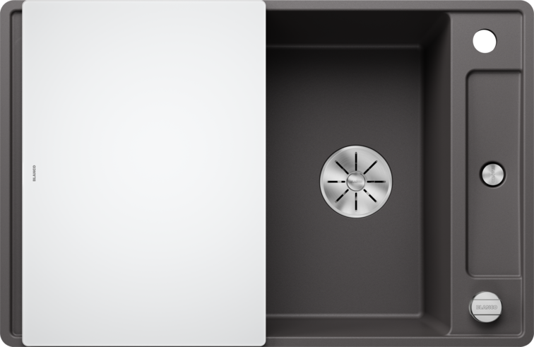 Blanco sudoper AXIA III 45 S-F InFino SILGRANIT daska staklo, s dalj.upr. - KAMENO SIVA