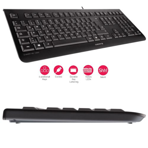 Cherry KC 1000 tipkovnica, USB, crna