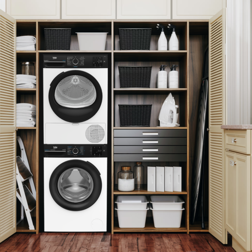 Beko set 1 - perilica rublja BM3WFSU38213WPBB + sušilica rublja BM3T38239WBB + vezni element 484000008436