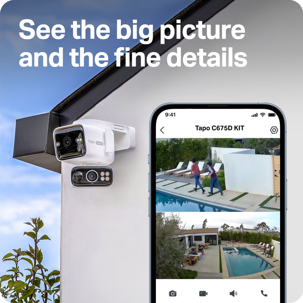 TP-Link Tapo C675D kamera + Tapo A202 Solar panel, 4K/8MP (3840x2160), 10000mAh punjiva li-lon bater, microSD, 6×Spotlights, detekcija pokreta, IP65, Dual Lens/Telephoto, Wi-Fi/Tapo app - Slika 3