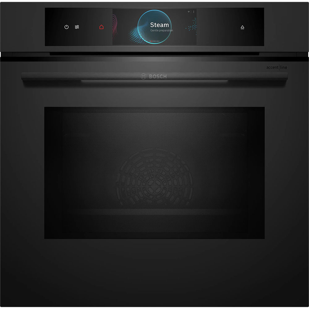 Bosch ugradbena pećnica s funkcijom mikrovalova i dodavanja pare HNG978NM1- MattBlack