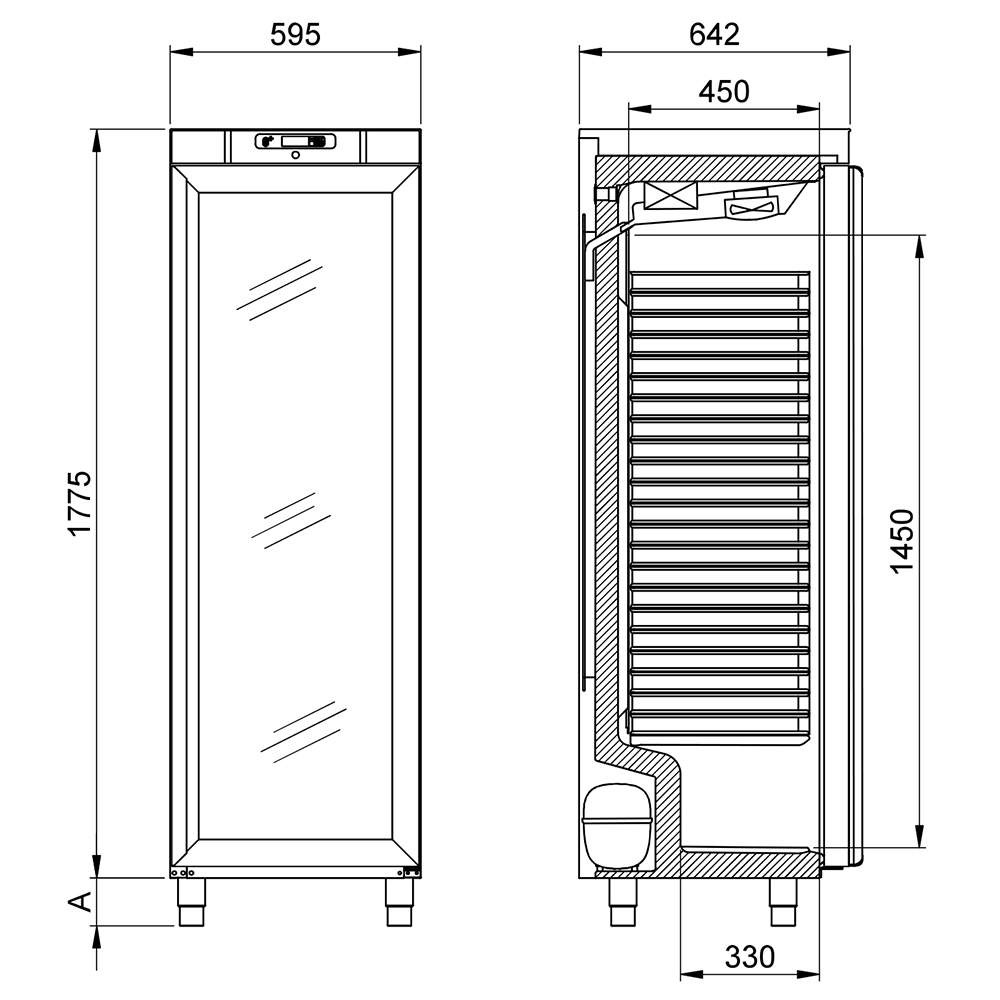 Gram profesionalni hladnjak s ventilacijskim hlađenjem GR400 S Compact - Slika 4