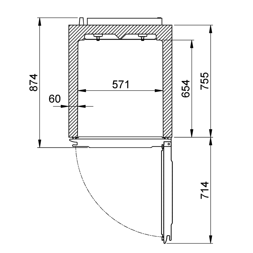 Gram profesionalni hladnjak s ventilacijskim hlađenjem R600 W Compact - Slika 4