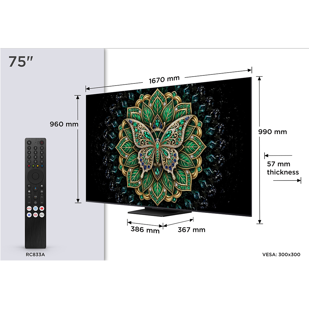 TCL Premium QD Mini-LED TV 75" 75C6K Pro, Google TV - Slika 6