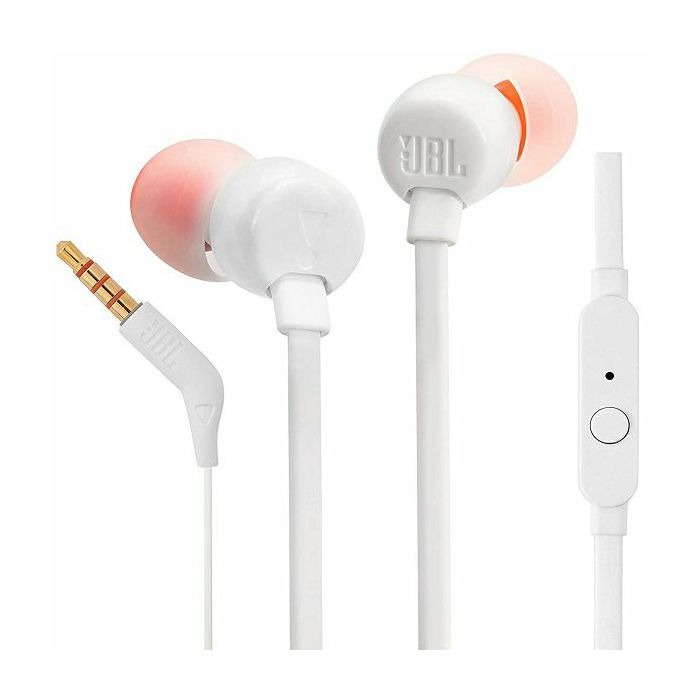 JBL T110E, in-ear slušalice s mikrofonom i upravljanjem s jednom tipkom, bijele - Slika 2