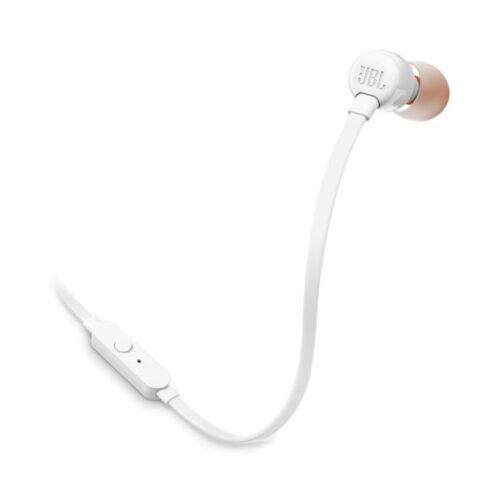 JBL T110E, in-ear slušalice s mikrofonom i upravljanjem s jednom tipkom, bijele