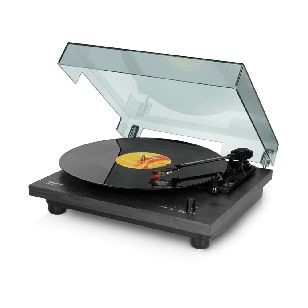 LENCO LS-10BK Gramofon, RCA izlaz, 3.5mm, zvučnici 2x 6W, crni