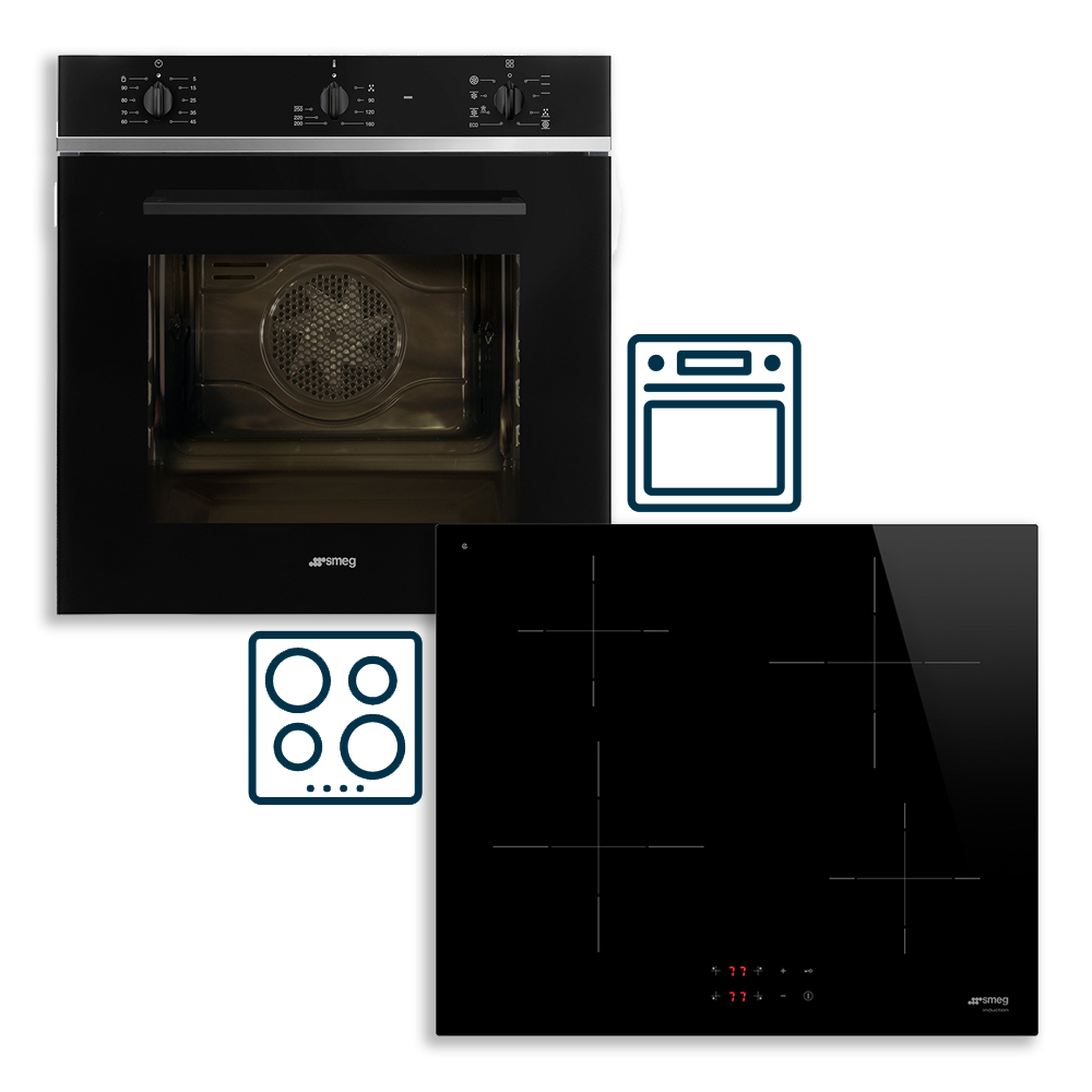Smeg ugradbeni set ploča SI4642D + pećnica SF64M3TB (SET 17)