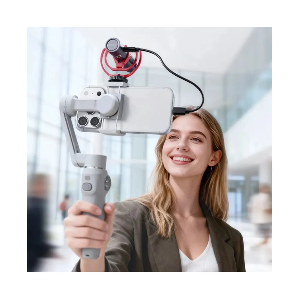 BOYA Mikrofon BY-MM1 AI, žičani, USB C, 3.5 mm, Pop filter, crni - Slika 6