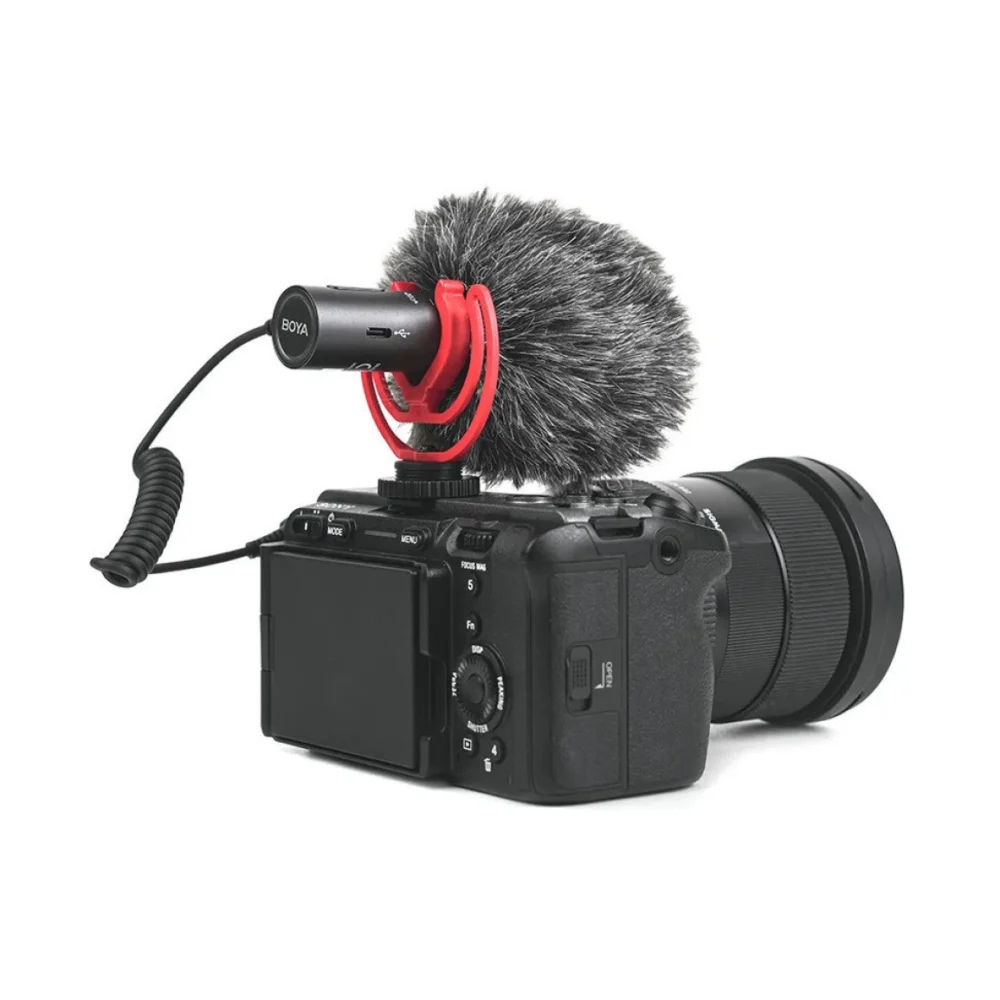 BOYA Mikrofon BY-MM1 AI, žičani, USB C, 3.5 mm, Pop filter, crni - Slika 3
